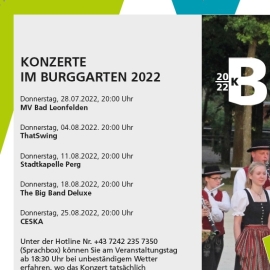 Burggartenkonzert Wels, 21.07.2022